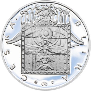 Náhled Reverznej strany - Nevydané mince Jiřího Harcuby - Otto Wichterle 34mm stříbro Proof