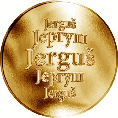 Náhled Averzní strany - Slovenská jména - Jerguš - velká zlatá medaile 1 Oz