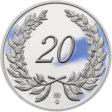 Náhled Averznej strany - Medaile k životnímu výročí 20 let - 1 Oz stříbro Proof