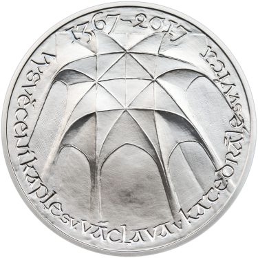 Náhled Averznej strany - Vysvěcení kaple sv. Václava v katedrále sv. Víta - 650. výročí  stříbro proof