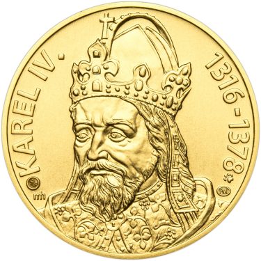 Náhled Averznej strany - Karel IV., král a císař - 700. výročí narození zlato b.k.