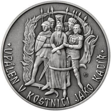 Náhled Reverznej strany - Kazatel Jeroným Pražský - 600. výročí stříbro patina