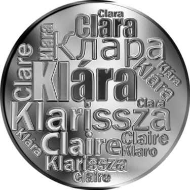 Náhled Averzní strany - Česká jména - Klára - velká stříbrná medaile 1 Oz