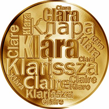 Náhled Averznej strany - Česká jména - Klára - velká zlatá medaile 1 Oz