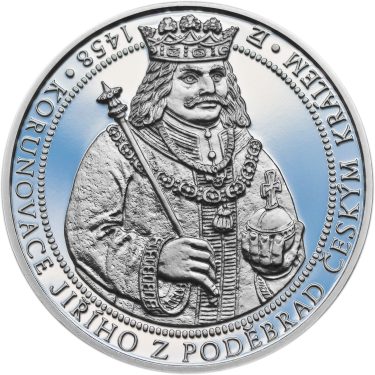 Náhled Averznej strany - 550 let od korunovace Jiřího z Poděbrad českým králem - stříbro  - Proof