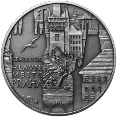 Náhled Averznej strany - Královské hlavní město Praha - stříbro 28 mm patina