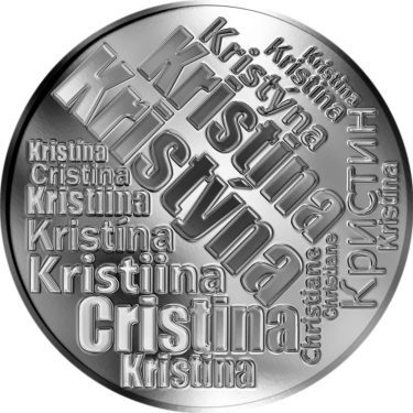 Náhled Averzní strany - Česká jména - Kristýna - velká stříbrná medaile 1 Oz