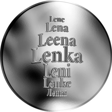Náhled Averzní strany - Česká jména - Lenka - velká stříbrná medaile 1 Oz