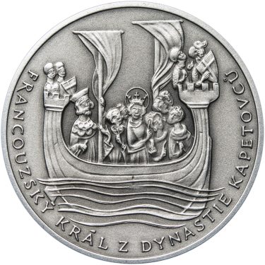 Náhled Reverznej strany - Ludvík IX. Francouzský - 800. výročí narození stříbro patina