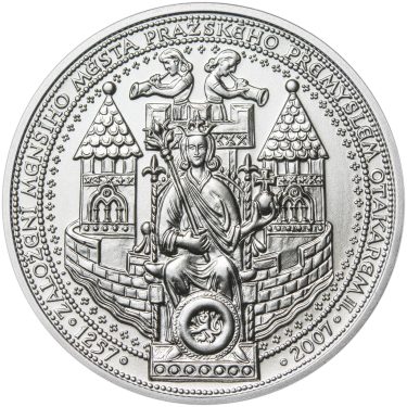 Náhled Averznej strany - 750 let od založení Menšího Města pražského Přemyslem Otakarem II. - stříbro b.k.