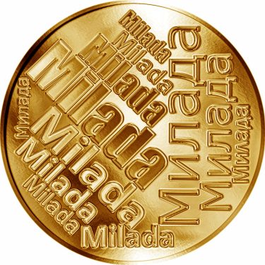 Náhled Averzní strany - Česká jména - Milada - velká zlatá medaile 1 Oz