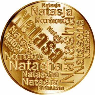 Náhled Averzní strany - Česká jména - Nataša - velká zlatá medaile 1 Oz