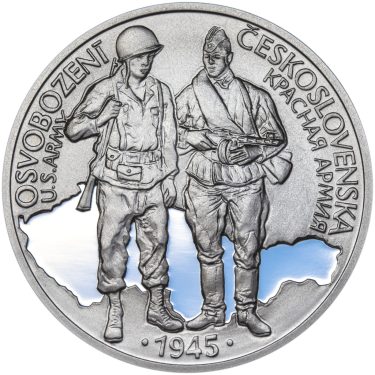 Náhled Averznej strany - Osvobození Československa 8.5.1945 - 28 mm stříbro Proof
