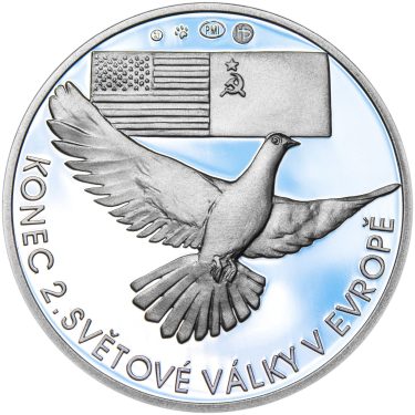 Náhled Reverznej strany - Osvobození Československa 8.5.1945 - 28 mm stříbro Proof