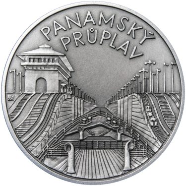 Náhled Averznej strany - Panamský průplav - 100. výročí otevření stříbro patina