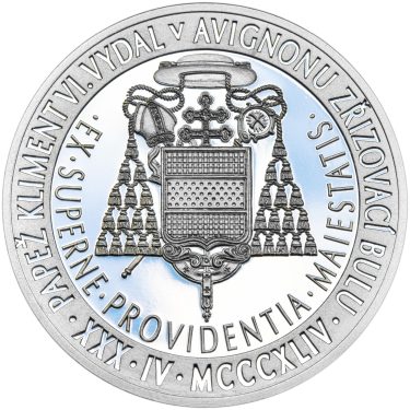 Náhled Reverznej strany - Povýšení pražského biskupství na arcibiskupství - 670 let - 1 Oz stříbro Proof