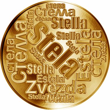 Náhled Averzní strany - Česká jména - Stela - velká zlatá medaile 1 Oz