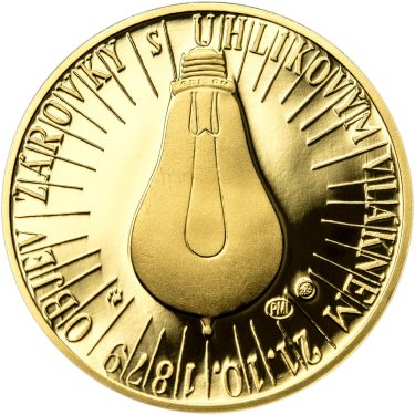 Náhled Reverznej strany - Thomas Alva Edison - 135. výročí sestrojení žárovky zlato proof