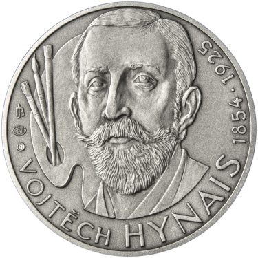 Náhled Averznej strany - Vojtěch Hynais - 160. výročí narození stříbro patina