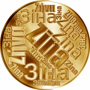 Náhled Averznej strany - Česká jména - Zina - velká zlatá medaile 1 Oz