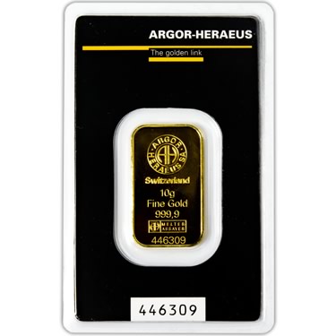 Náhled Averznej strany - Argor Heraeus SA 10 gramů - Investiční zlatý slitek